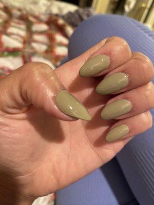 Almond shaped full set with OPI nail polish