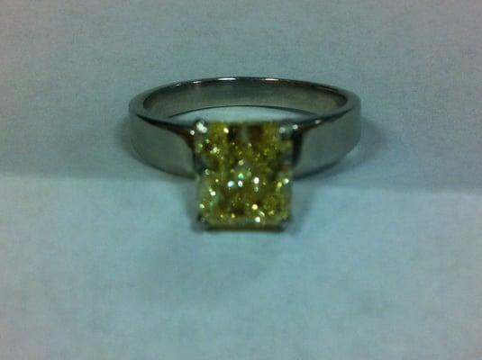 fancy intense yellow diamond, radiant cut