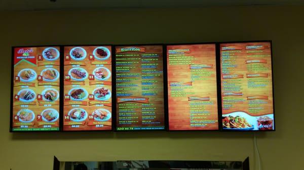 Menu board