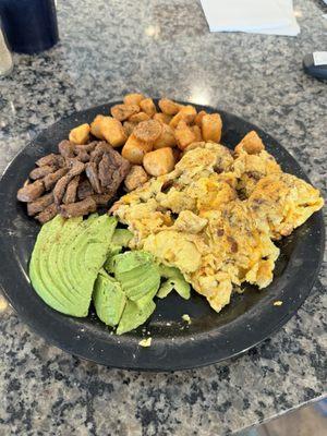 Carne asada breakfast, so good!