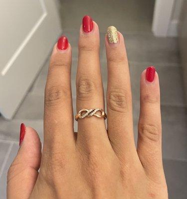 Gel manicure, Wonder Woman theme for my daughter's 1st birthday!