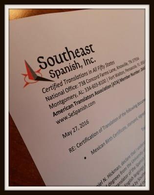 Our Specialty -- Certified Document Translations