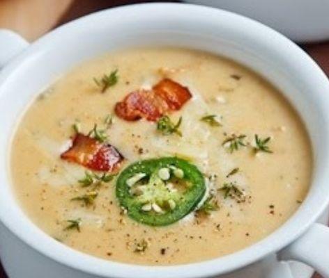 Homemade jalapeno bacon soup.  Omg delicious