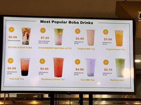 Boba menu