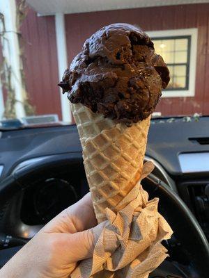 Waffle cone with sure ain't vanilla