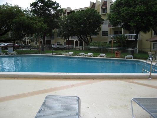 Pool - but notice the pretty chain link fence around it.