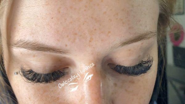 Mega volume eyelash extensions.