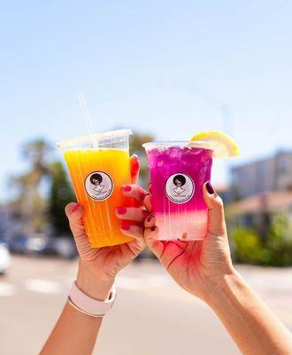 Try our Fresh Orange Juice and Hibiscus Lemonade the perfect refreshing combos!