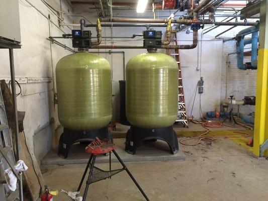 Relocation of two 40 cubic foot Fleck 3900 Water Softeners at Arizona State Hospital.