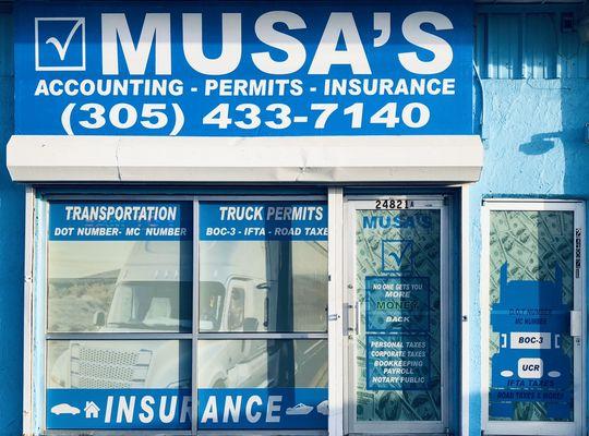 Musas Accounting Services Updated Office Front. Celebrating 10 years in business! We also offer services for truck permits and insurance.