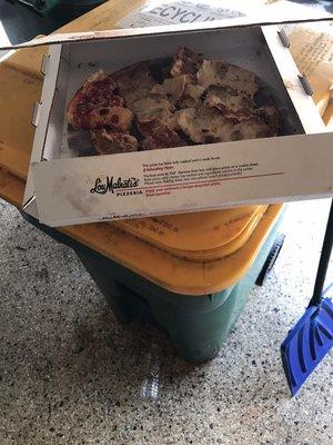 This is where this pizza belongs in the trash what a waste of money