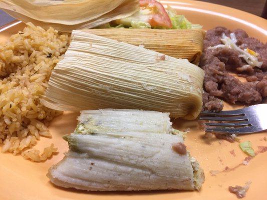 This is the before I devoured the three tamales plate - the after is pure emptiness.