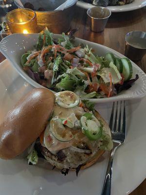 Bahn Mi turkey burger with house side salad