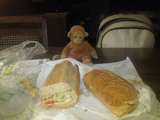 The monkey loves subway