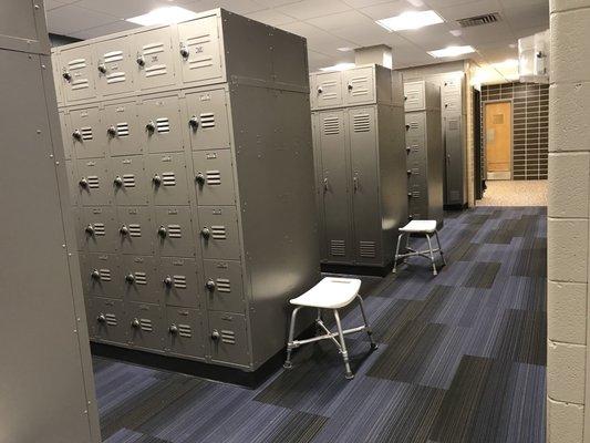 New paint and carpeting in men's locker room