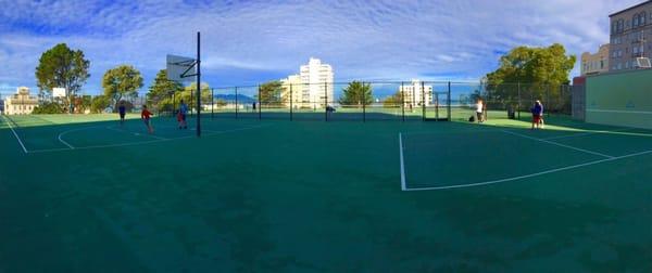 Pano of the Basketball Court and Tennis Practice Area