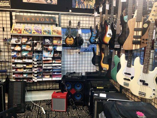 Some of their bass guitars as well as mandolins and literature