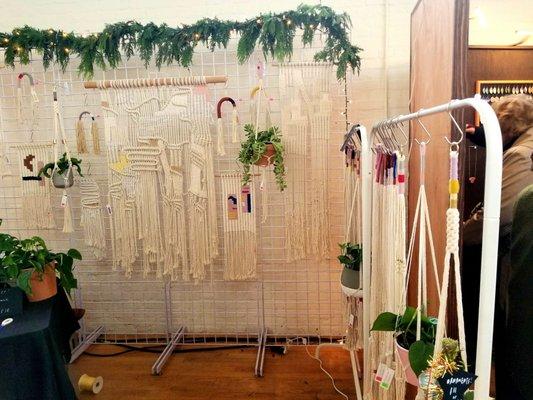 Macrame hangings and plant holders