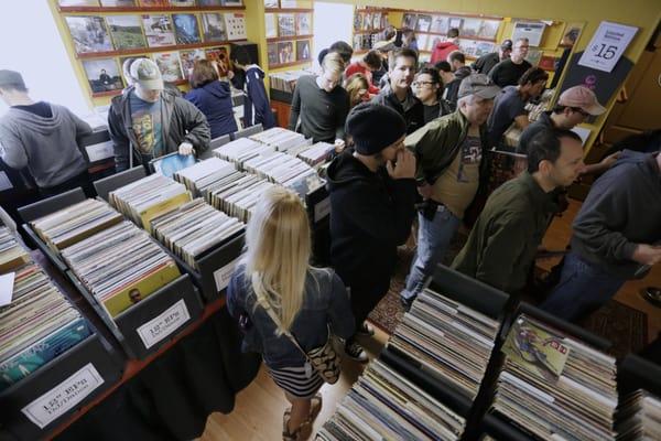 Filled with vinyl lovers Record Store Day 2014