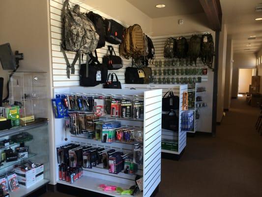 Gun and shooting accessories, self defense items, etc.