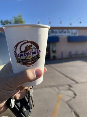 Check out this locally owned coffee shop! Right off I-40 and open early. No need for gas station coffee in Winslow.