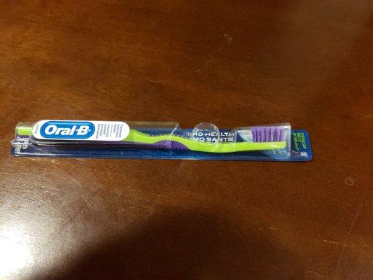 And they gave me a nice tooth brush