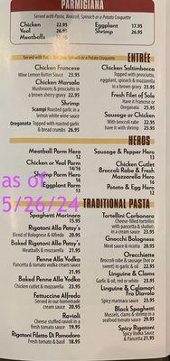 menu as of 5/26/24