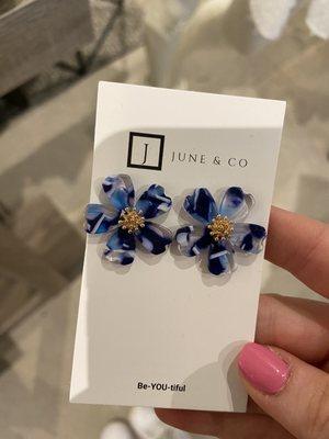 The beautiful earrings I purchased!