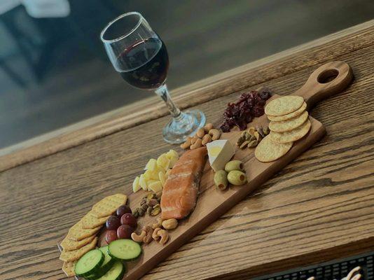 Charcuterie Board paired with Von Stiehl Naughty Girl Wine