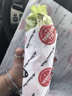 I love the way they wrap their lettuce wrap sandwich nice and tight so it's easy to eat!