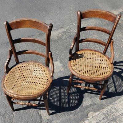 2 antique chairs 130 years old before being restored.