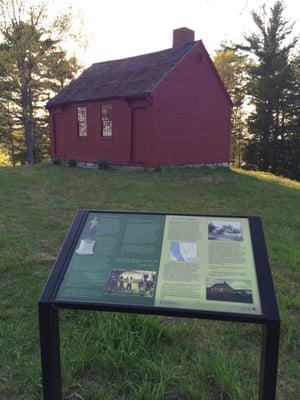 The school house & history placard.