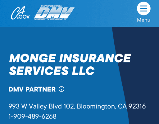 Renew your Registration & Title Transfer with US! We are a DMV partner! Find the best insurance for you here at Monge Insurance