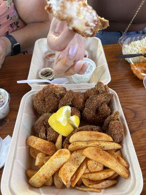 10 piece prawns and chips