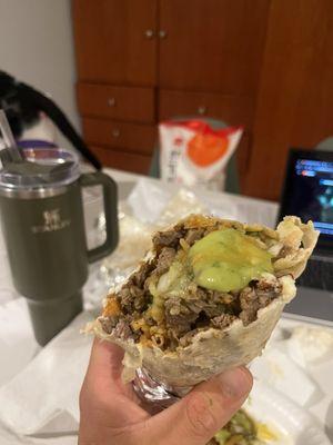 Burrito asada con queso