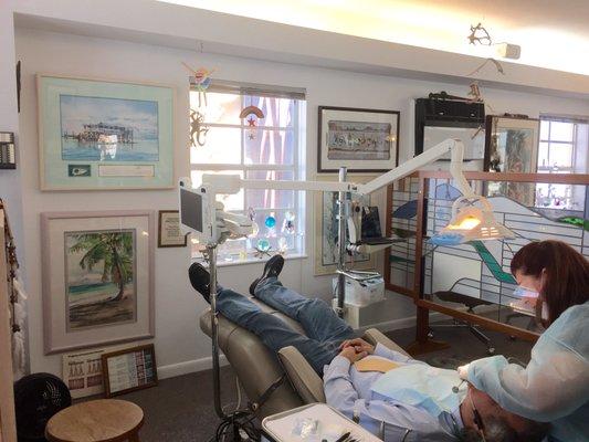 Here's where my wonderful Hygienist does her magic.  Love my three times a year cleaning.  She always bring my smiles to bright and sparkly.