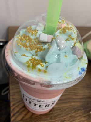 Soooo good!! Unicorn frozen hot chocolate.