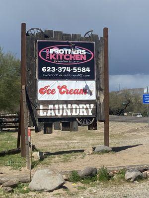 Two Brothers Restaurant sign.