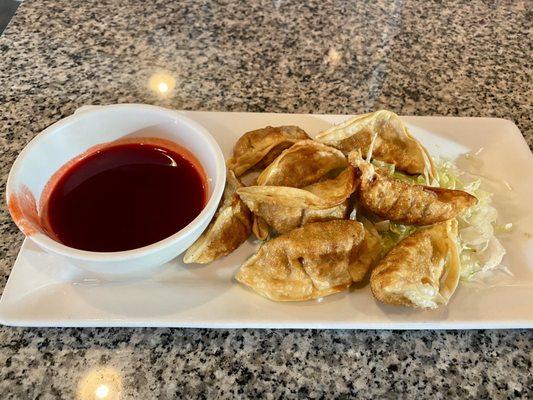 Beef potstickers from appetizer