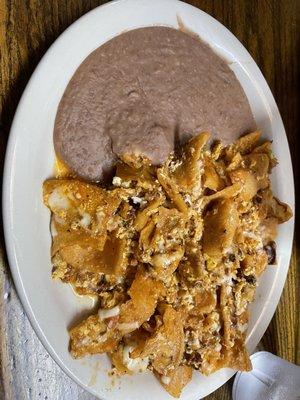 Chilaquiles with chorizo