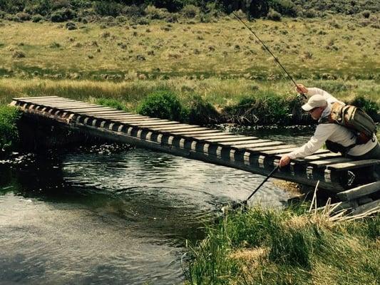 bridge at the Hot Creek Ranch (private fly fishing ranch)