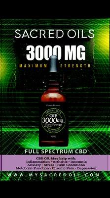 Private reserve full spectrum CBD by Sacred Oils