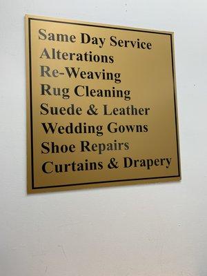 Services offered