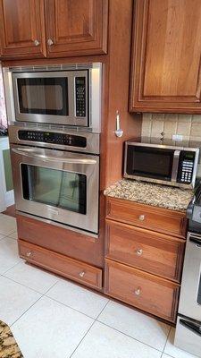 Now that the microwave in the wall is repaired for a fraction of the cost of a new oven combo. The countertop unit can go back to storage!