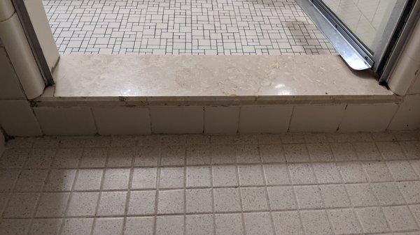 Shower: Before photo 4: Even the floor tiles were missing grout.