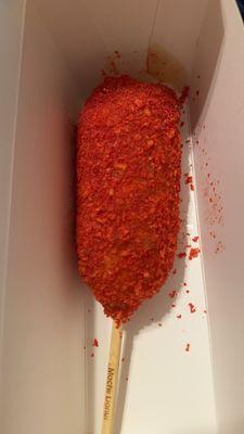 Hot Cheeto mozzarella Korean corn dog