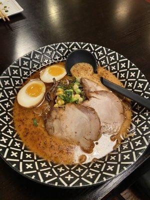 Black garlic ramen with pork