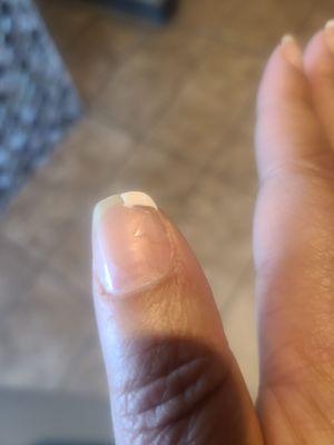 3 hrs.later my nail came off without any washing or work. I literally went to dinner. It was so degrading!