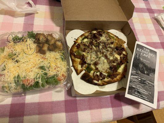 Garden Salad & Steak Bomb Flat Bread- 10/10 (A+)