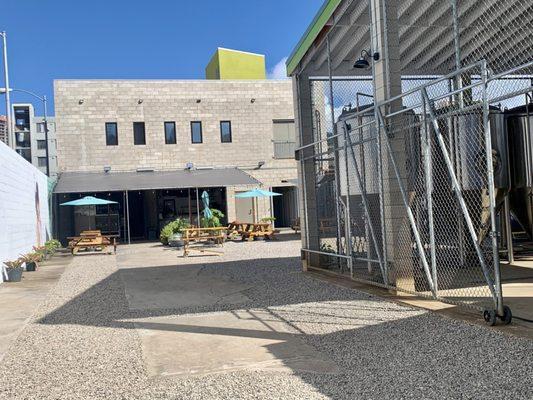 view as you walk towards the beer (beer vats on the right)